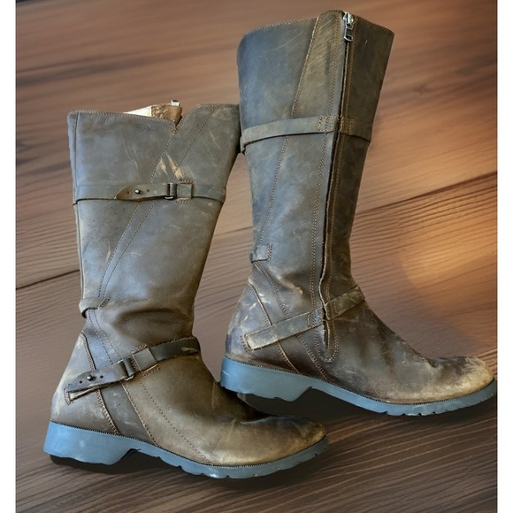 TEVA De La Vina Womens Sz 9.5 Waterproof Leather Riding Boots Brown Tall 1003011 - Picture 7 of 13